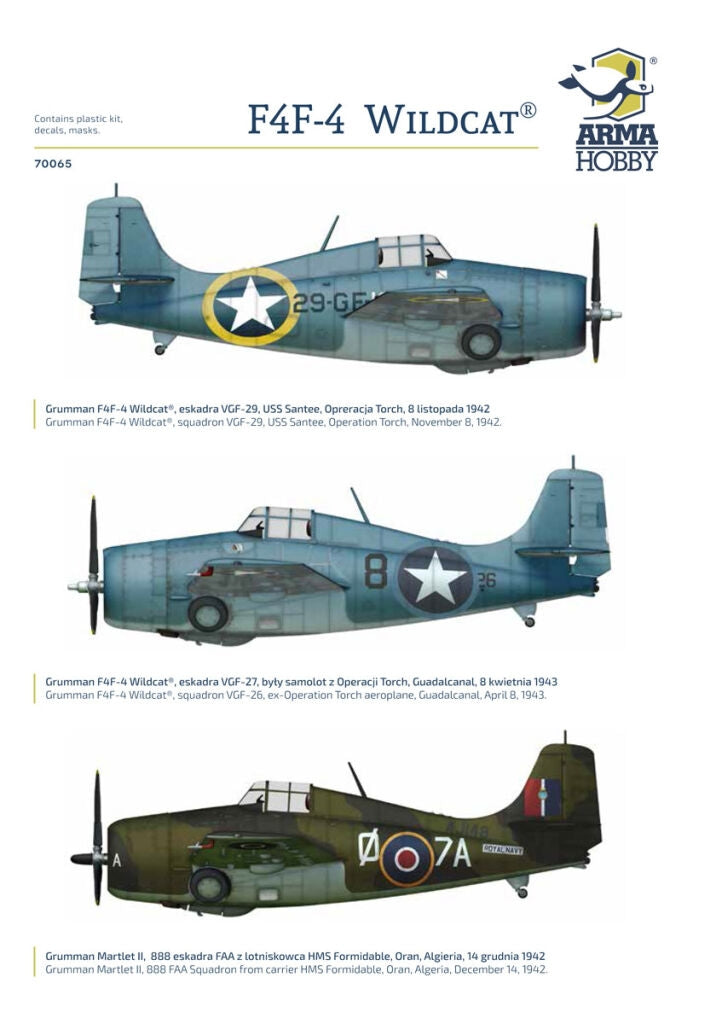 Arma Hobby 70065 F4F-4 Wildcat Operation Torch 1/72 – Bild 4