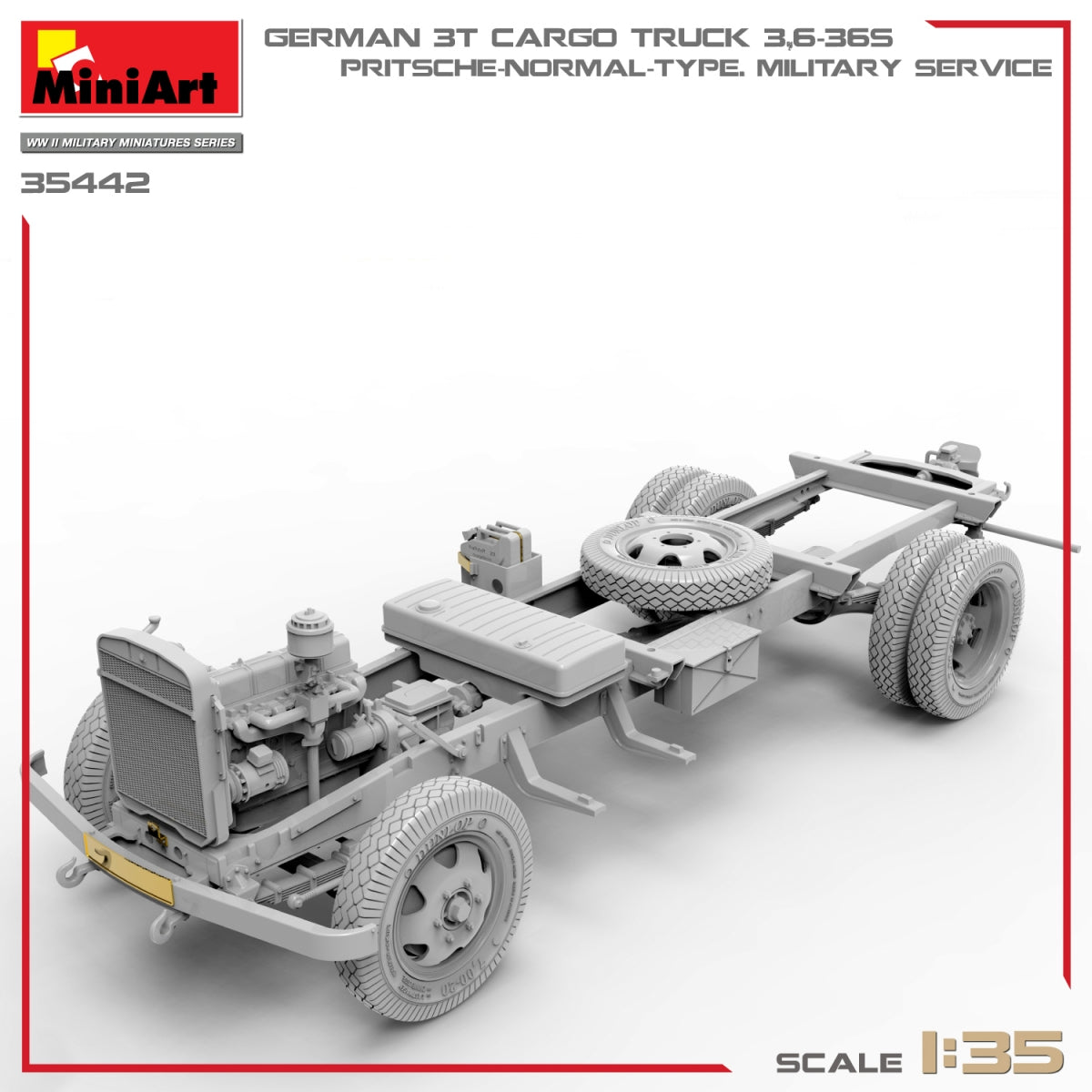 Miniart 35442 GERMAN 3T CARGO TRUCK 3,6-36S. PRITSCHE-NORMAL-TYPE. MILITARY SERVICE 1/35 – immagine 7