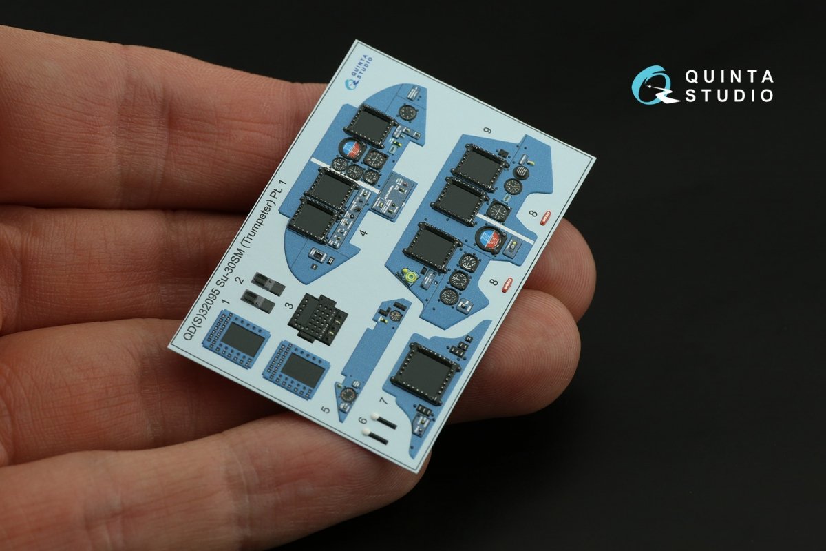Quinta Studio QDS-32095 Su-30SM 3D-Printed &amp;amp; coloured Interior on decal paper (conversion for Trumpeter Su-30MKK) (Small version) 1/32 – immagine 10