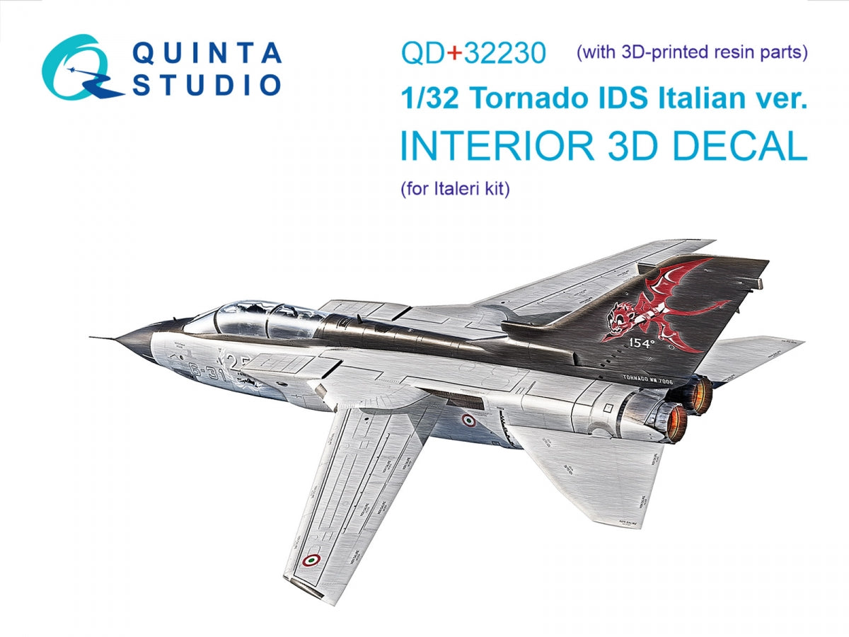 Quinta Studio QD+32230 Tornado IDS Italian 3D-Printed &amp;amp; coloured Interior on decal paper (Italeri) (with 3D-printed resin parts) 1/32