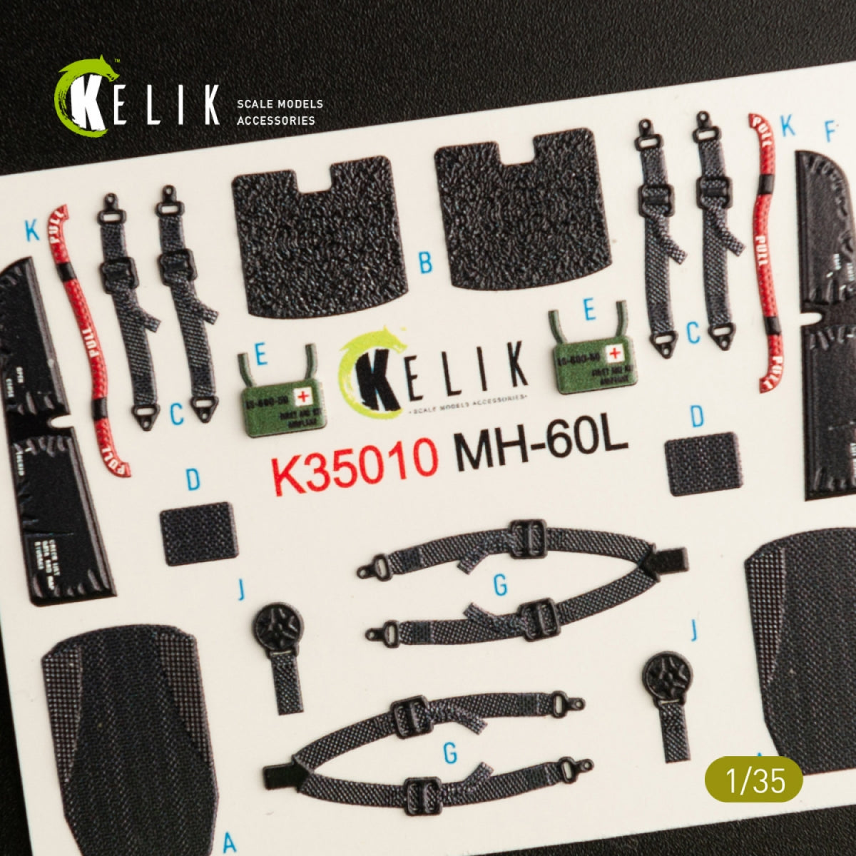 KELIK K35010 MH-60L BLACK HAWK INTERIOR 3D DECALS FOR KITTY HAWK KIT 1/35 – Bild 5