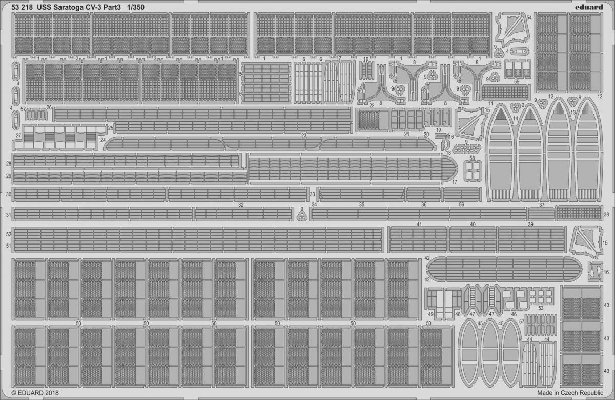 Eduard 53218 USS Saratoga CV-3 pt.3 TRUMPETER 1/350