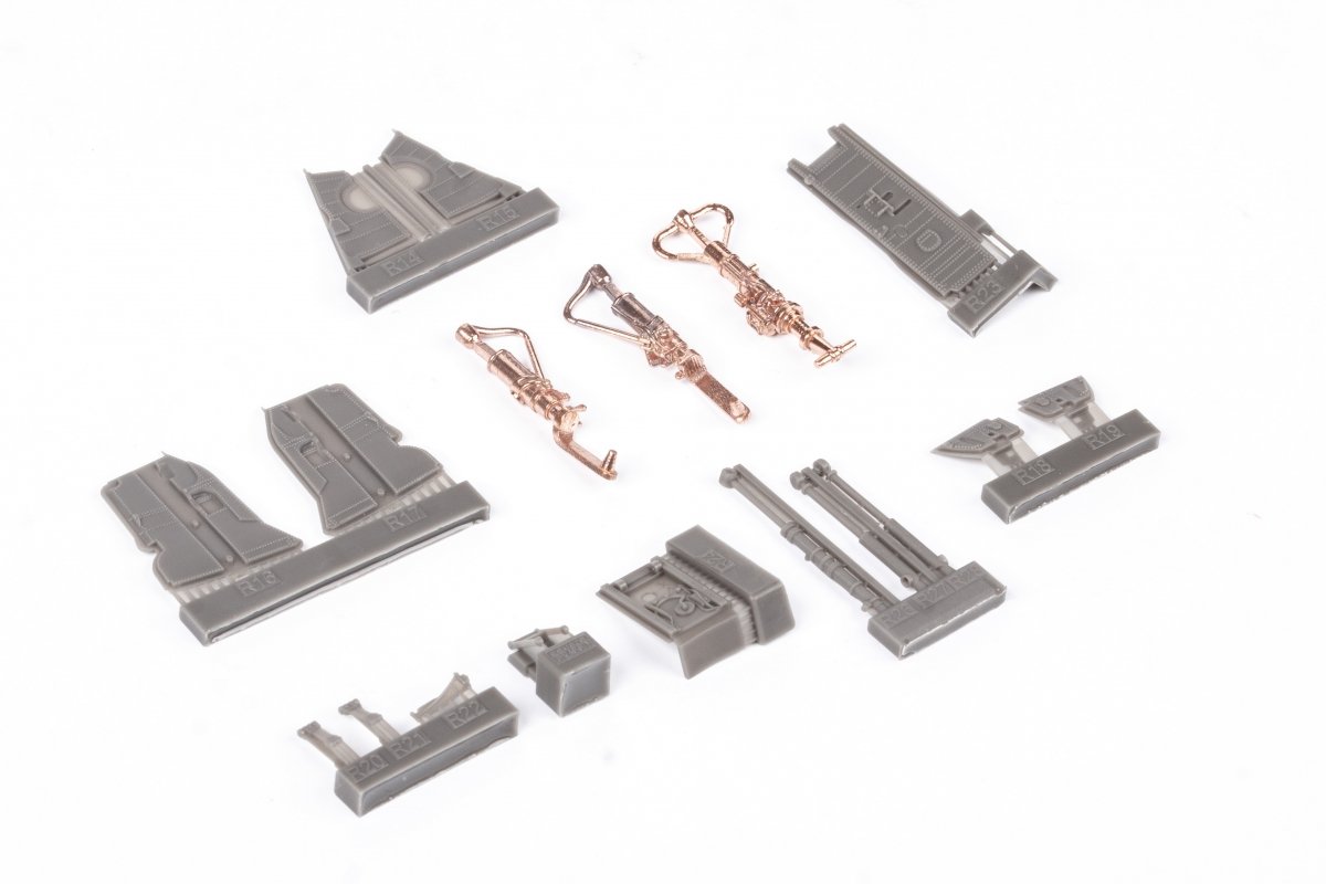 Train d&amp;#39;atterrissage Eduard 648700 F-4B, ​​jambes en bronze, Tamiya, échelle 1/48 – image 5
