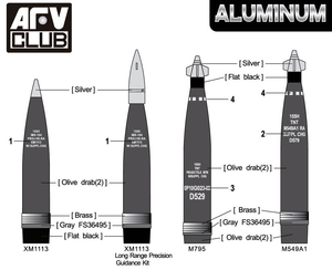AFV Club AG35056 Aluminum PGK Series 155mm Artillery Shell 1/35 – immagine 3