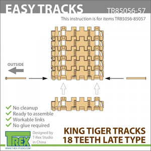 T-Rex Studio TR85057 King Tiger Tracks 18 Teeth Late Type Mirror Version 1/35 – Bild 5