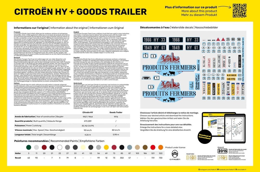Heller 52331 Starter Kit Citroen Hy + Goods Trailer 1/24 – imagen 4