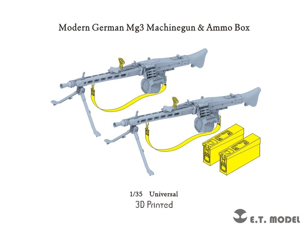 E.T. Model P35-218 Modern German Mg3 Machinegun &amp;amp; Ammo Box ( 3D Print ) 1/35
