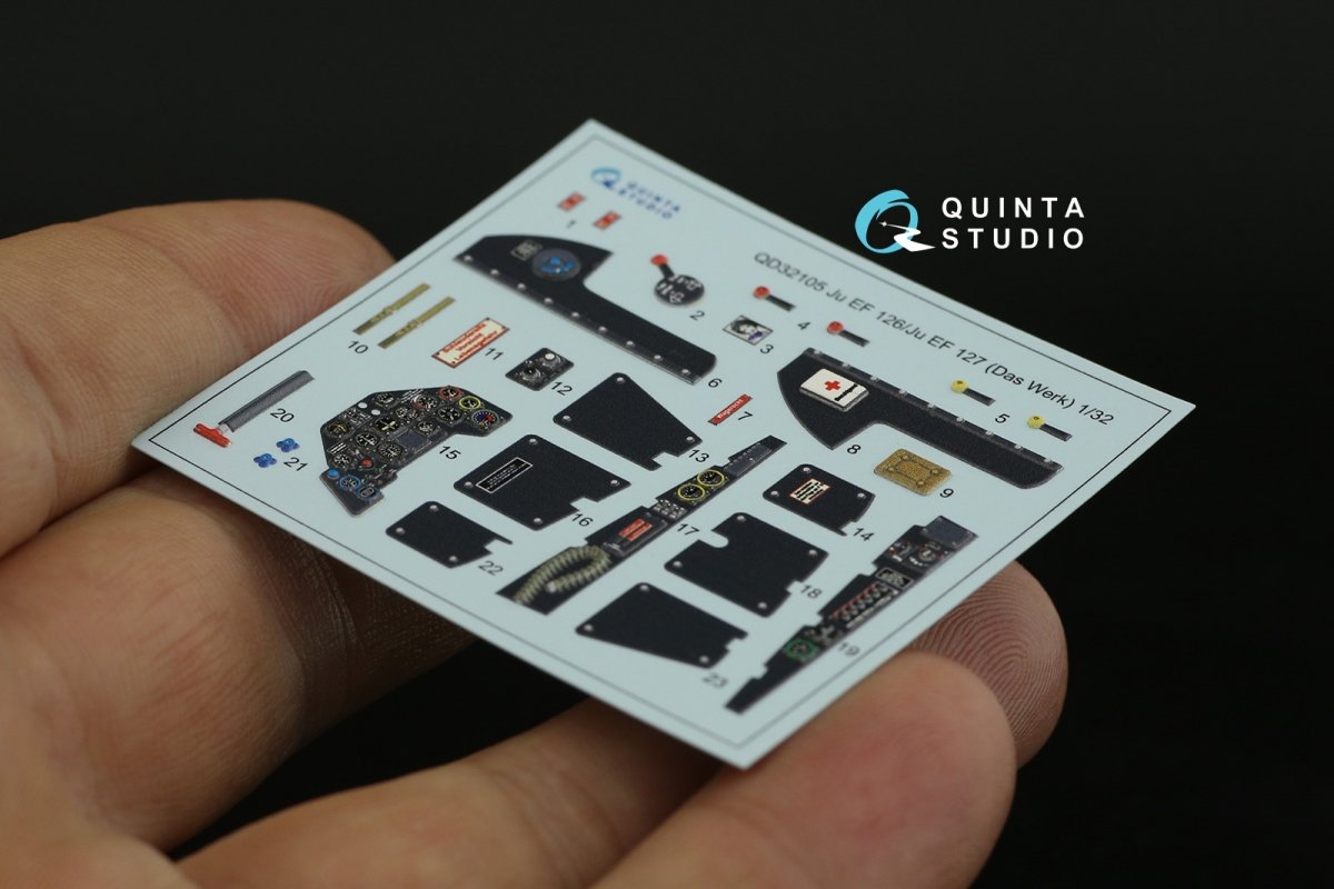 Quinta Studio QD32105 Ju EF 126/EF 127 3D-Printed &amp;amp; colored Interior on decal paper (Das Werk) 1/32 – image 10