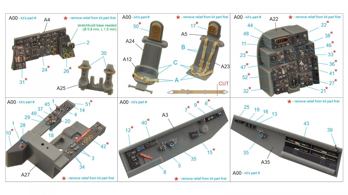 Quinta Studio QD48229 He 219 3D-Printed &amp;amp; coloured Interior on decal paper (Tamiya) 1/48 – Bild 13