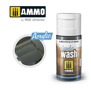 AMMO de Mig Jimenez 0706 LAVAGE ACRYLIQUE Bleu 15 ml
