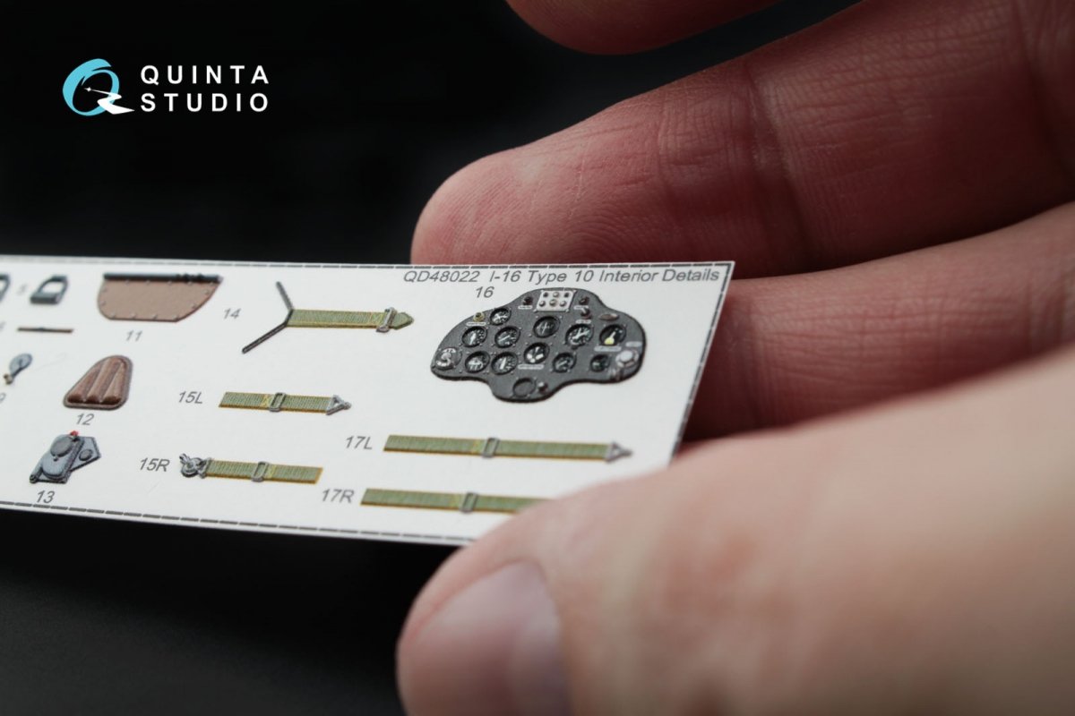 Quinta Studio QD48022 I-16 type 10 3D-Printed &amp;amp; coloured Interior on decal paper (for all kits) 1/48 – immagine 5