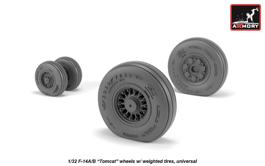 Armory Models AW32309 F-14A/B Tomcat early type wheels w/ weighted tires 1/32 – Bild 3
