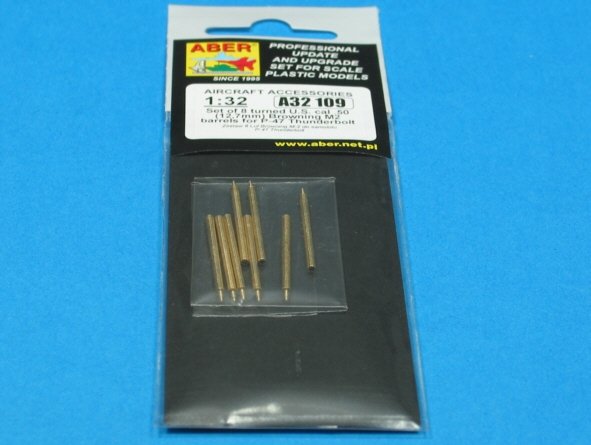 Aber A32109 Set of 8 turned cal .50 (12,7mm) U.S. Browning M2 barrels for P-47 Thunderbolt 1/32 – immagine 5