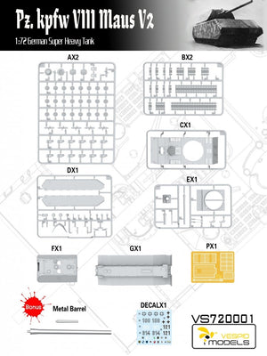 Vespid Models VS720001 Pz.Kpfw. VIII Maus V2 German Super Heavy Tank 1/72 – Bild 7