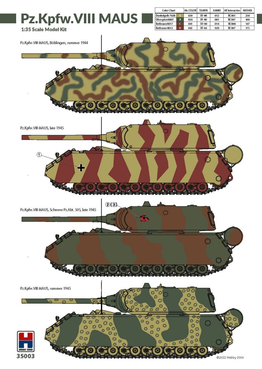 Hobby 2000 35003 Pz.Kpfw. VIII MAUS ( TAKOM + CARTOGRAF ) 1/35 – immagine 2