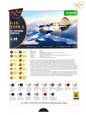 Clear Prop! CP4820 I-16 Type 5 In Finnish Service 1/48 – imagen 3