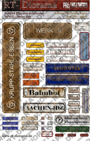 RT-Diorama 35802 Printed Accessories: Signs Industry (Germany) 1/35
