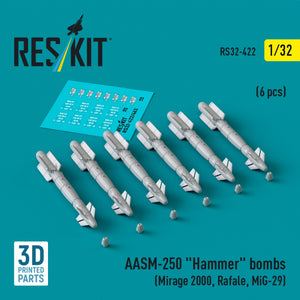 RESKIT RS32-0422 AASM-250 &amp;quot;Hammer&amp;quot; (6 pcs) (3D Printed) 1/32