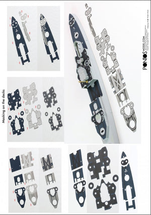 Pontos 37017F1 USS CA-35 Indianapolis 1945 Detail Up Set ADVANCED 1/350 – immagine 10