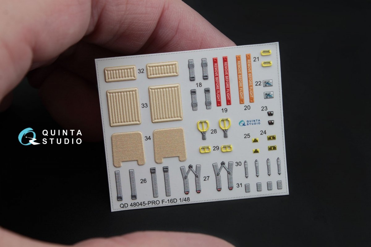 Quinta Studio QD48045 F-16D (block 30/40/50) 3D-Printed &amp;amp; coloured Interior on decal paper (for Kinetic kit) 1/48 – imagen 2