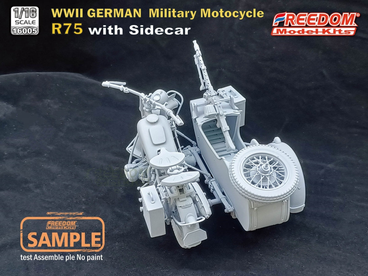 Freedom 16005 R75 with Sidecar WWII German Motorcycle 1/16 – Bild 8