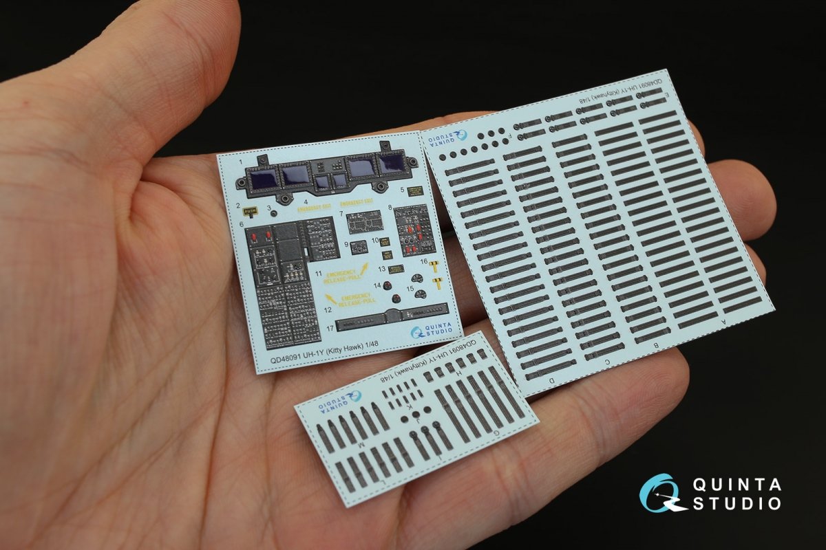 Quinta Studio QD48091 UH-1Y Venom 3D-Printed &amp;amp; coloured Interior on decal paper (for Kitty Hawk kit) 1/48 – immagine 2