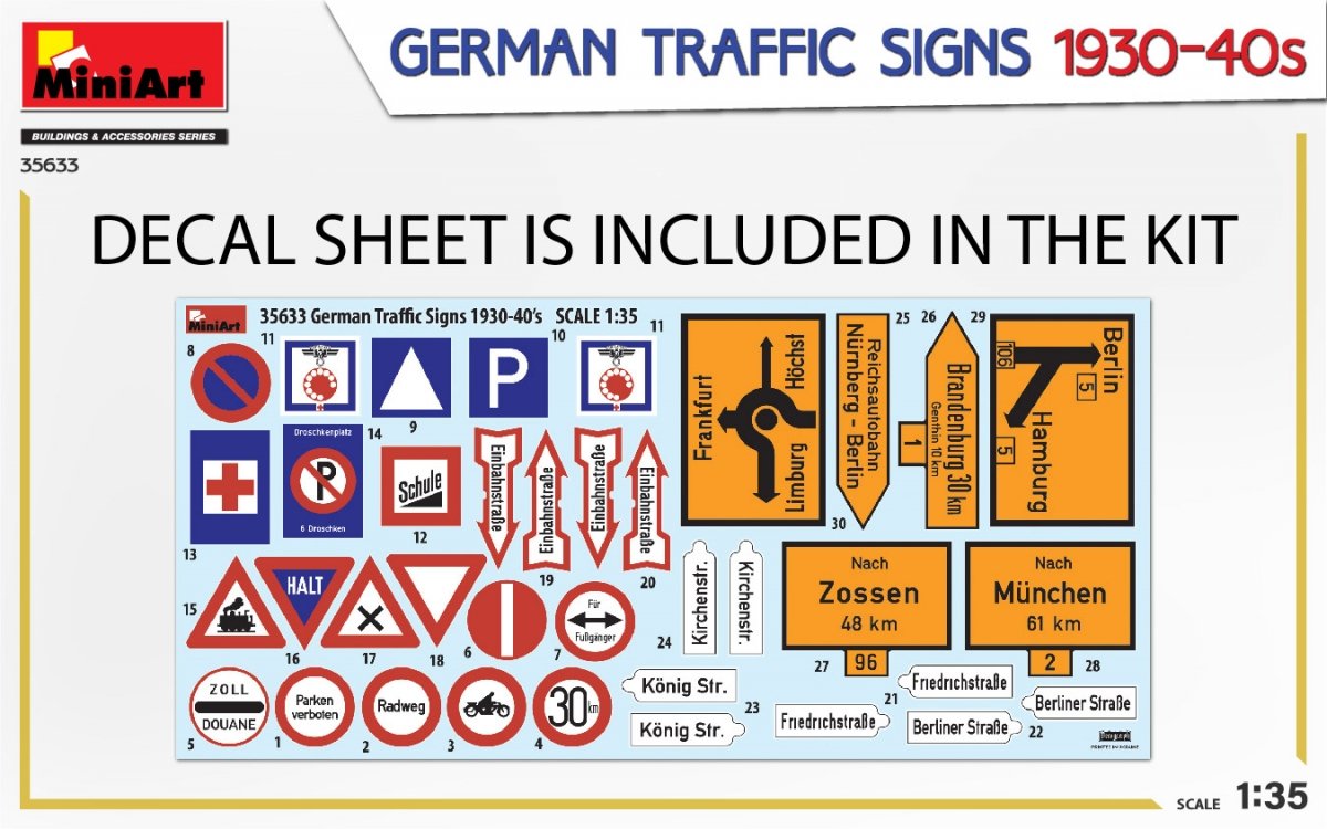 MiniArt 35633 SIGNAUX DE SIGNALISATION ALLEMAND ANNÉES 1930-40 1/35 – image 3