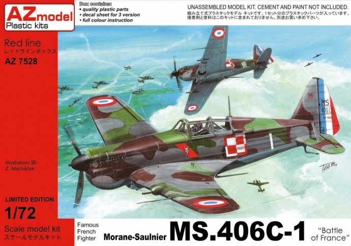 AZmodel AZ7528 Morane-Saulnier MS.406C-1 "Battle of France" 1/72
