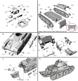 Premier char à combattre PL107 Renault R39 avec canon SA38 de 37 mm et queue, échelle 1/72 – image 2