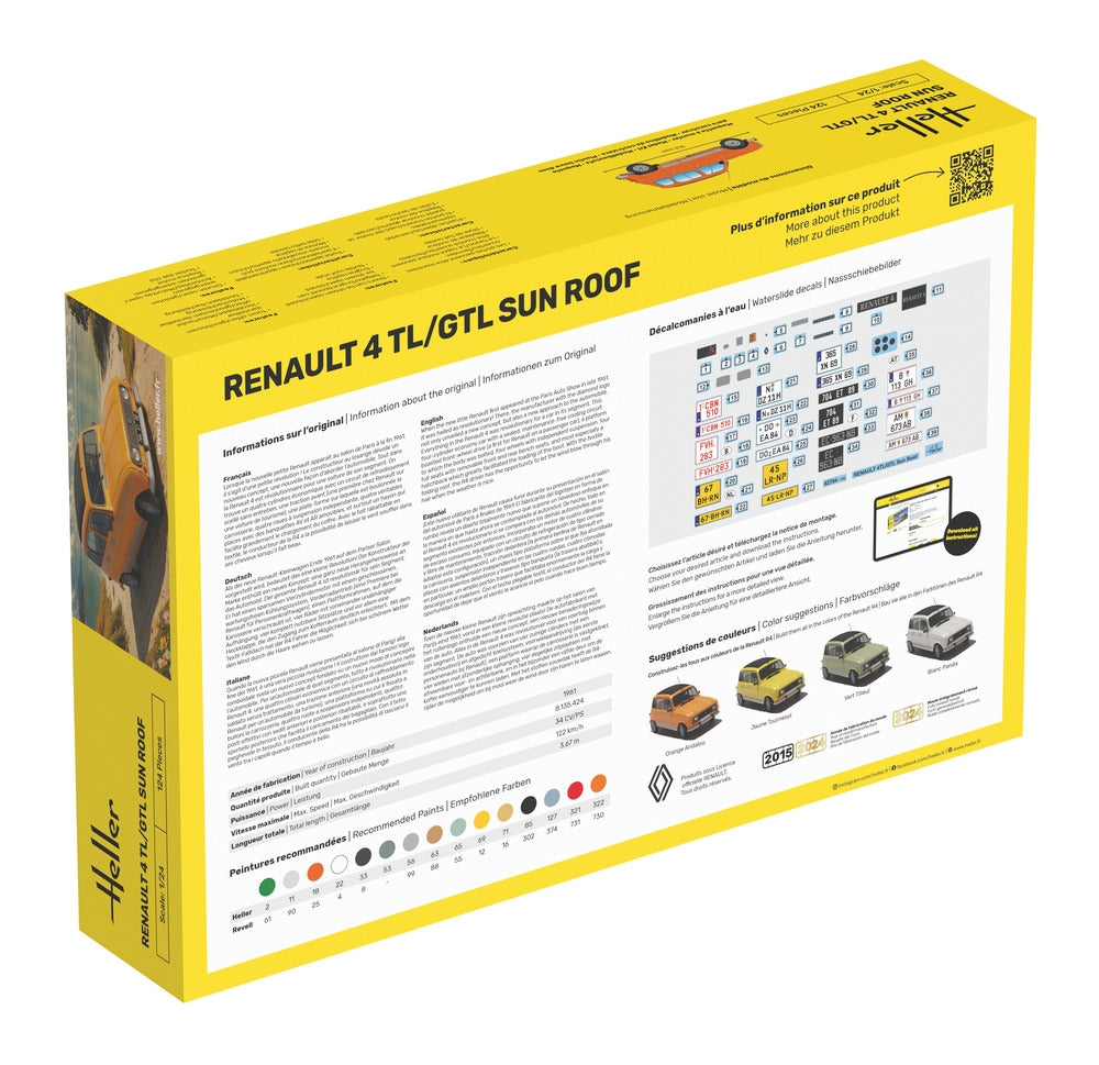 Heller 58704 Renault 4 TL/GTL Sun Roof - Starter Kit 1/24 – Bild 3