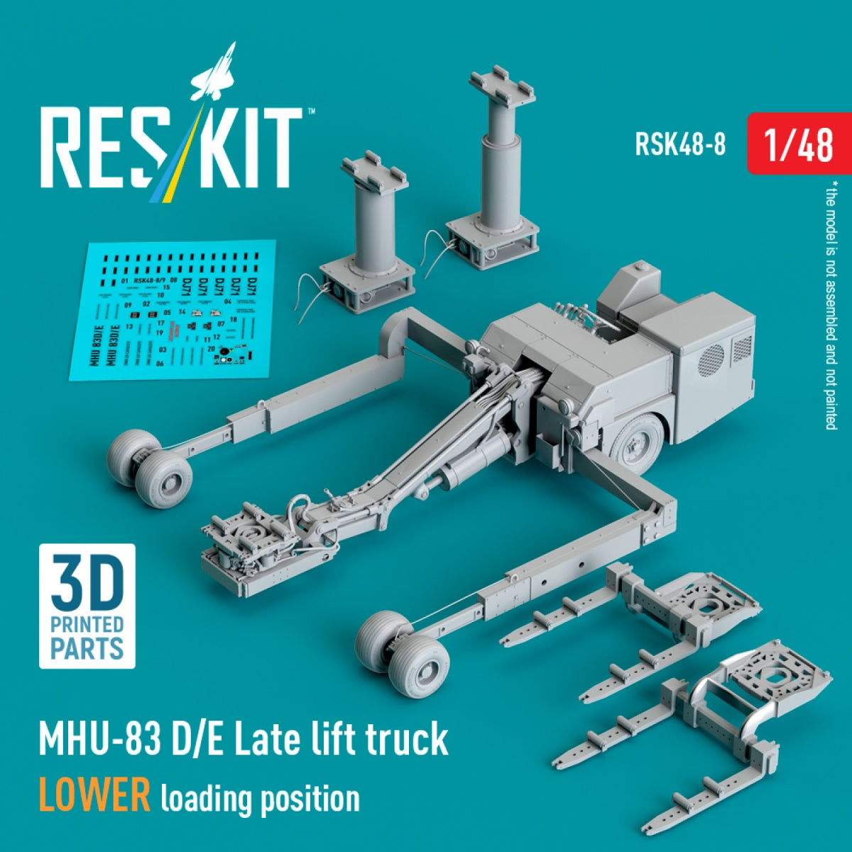 RESKIT RSK48-0008 MHU-83 D/E Late lift truck LOWER loading position (3D Printed model kit) 1/48 – immagine 3