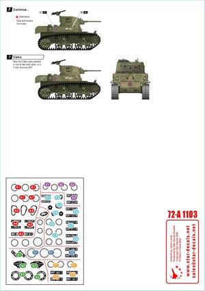 Star Decals 72-A1103 Tanks &amp;amp; AFVs in Cuba # 1. M4A3E8 Sherman, A34 Comet, Staghound, Greyhound, M3A1 White Scout Car, M3A1 Stuart. 1/72 – immagine 3