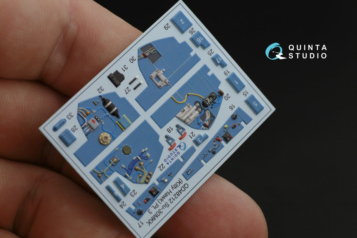 Quinta Studio QD48212 Su-30MKK 3D-Printed &amp;amp; colored Interior on decal paper (KittyHawk) 1/48 – image 7