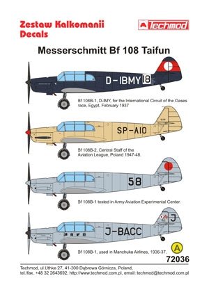 Techmod 72036 - Messerschmitt Bf 108 Taifun 1/72 – zdjęcie 2