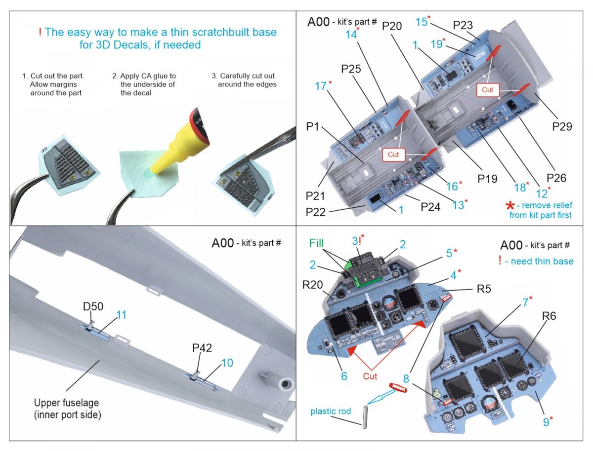 Quinta Studio QDS-32095 Su-30SM 3D-Printed &amp;amp; coloured Interior on decal paper (conversion for Trumpeter Su-30MKK) (Small version) 1/32 – immagine 2