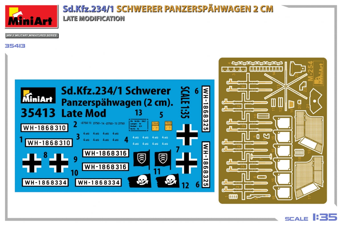 MiniArt 35413 Sd.Kfz.234/1 Schwerer Panzerspähwagen (2 cm). Late Mod 1/35 – imagen 2