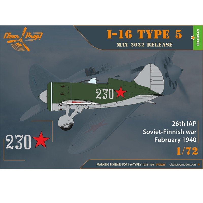 Clear Prop! CP72025 I-16 Type 5 (1938-1941) STARTER KIT 1/72 – Bild 8