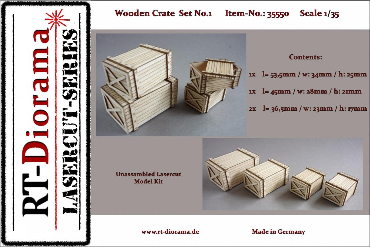 RT-Diorama 35550 Coffret de caisses en bois n° 1 1/35