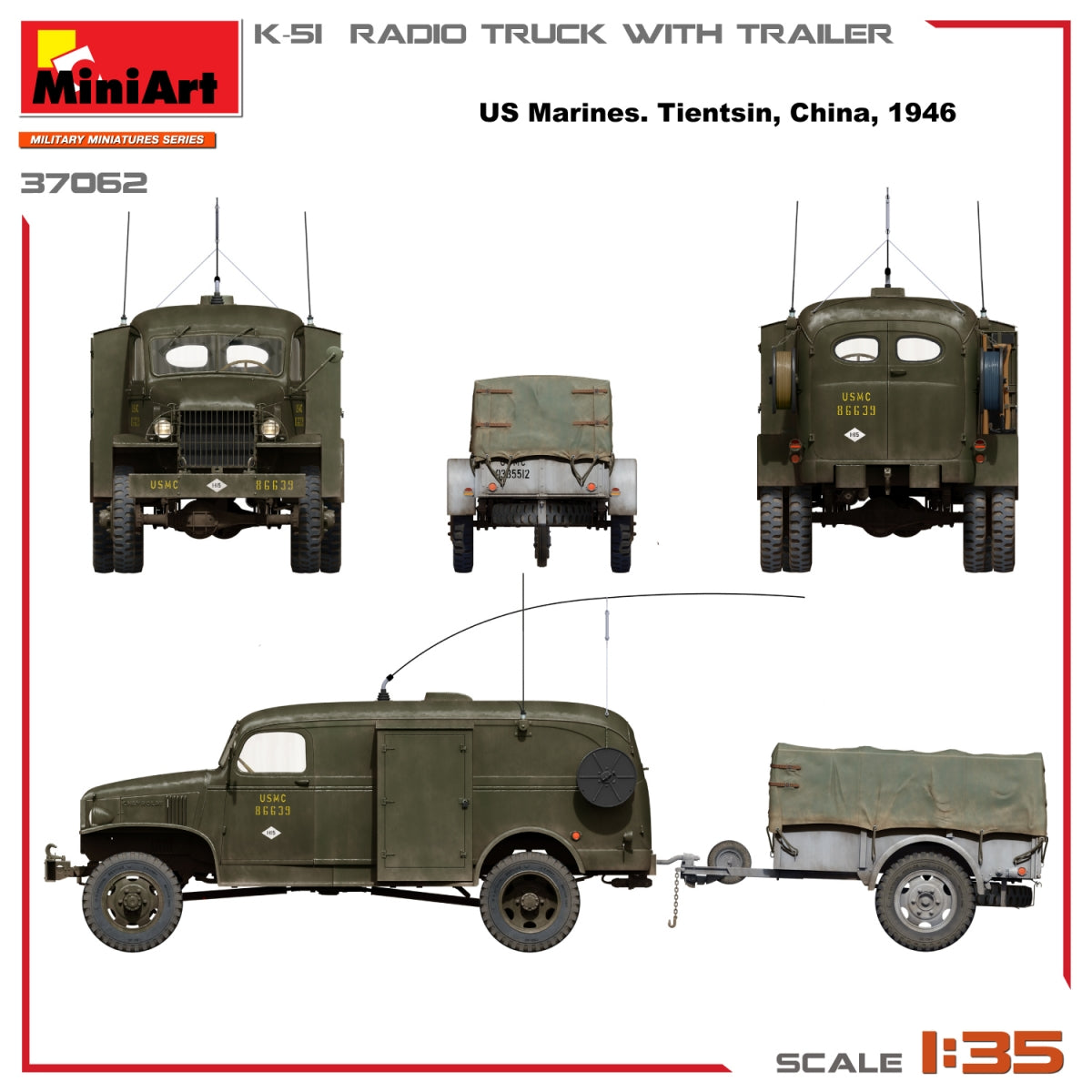 Miniart 37062 K-51 RADIO TRUCK WITH TRAILER 1/35 – immagine 3
