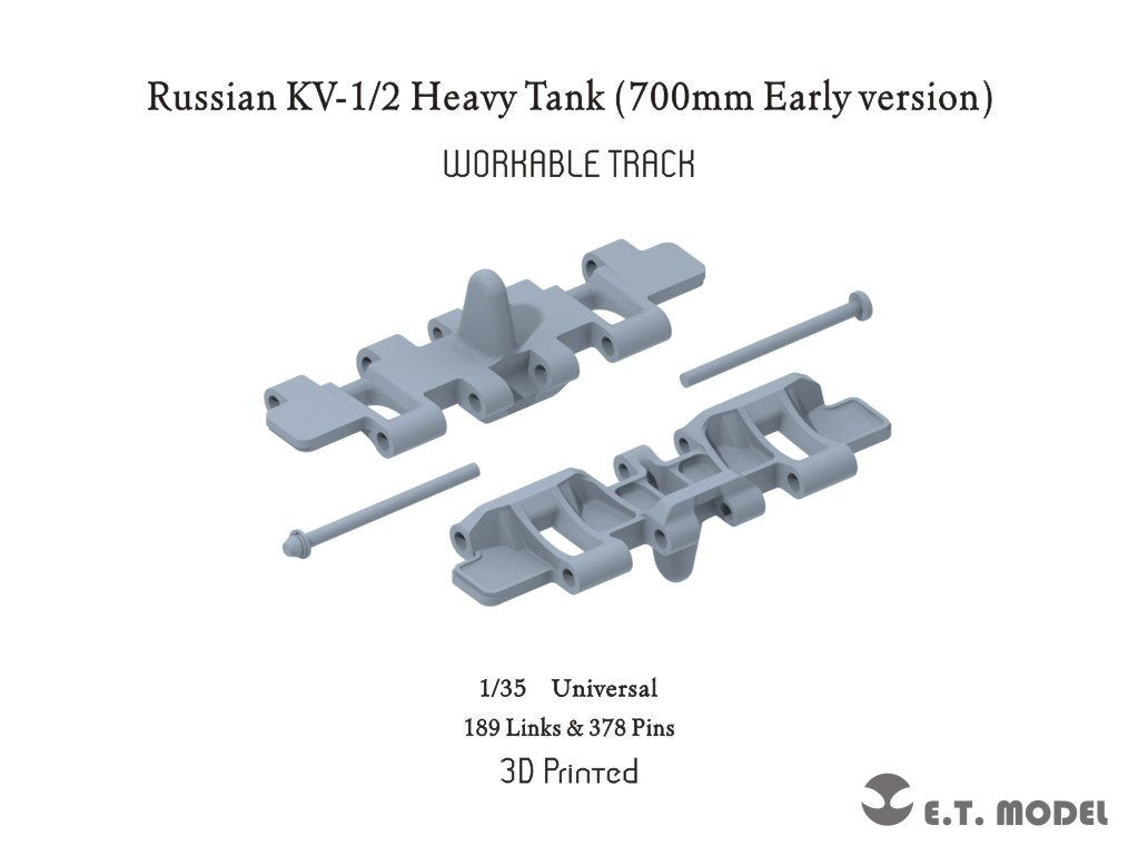 ET Model P35-050 Russian KV-1/2 Heavy Tank 700mm Early version Workable Track ( 3D Printed ) 1/35