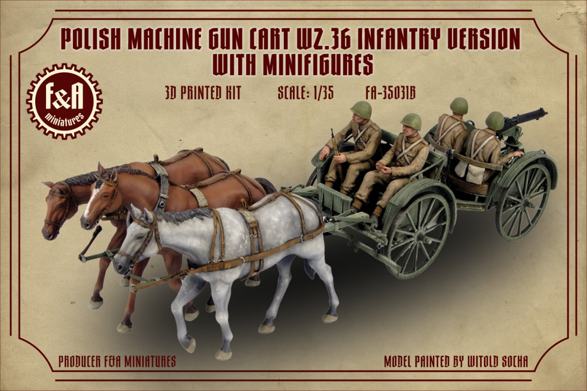 F&A Miniatures FA-35031B WZ.36 Taczanka piechoty (z figurkami i końmi) 1/35