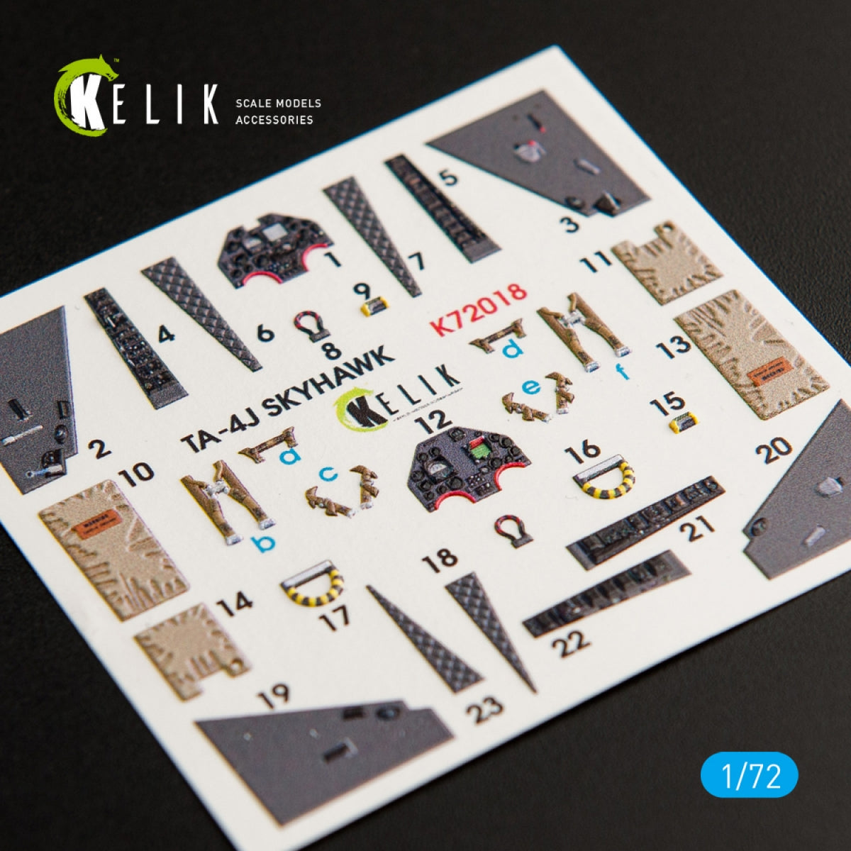KELIK K72018 TA-4J "SKYHAWK" INTERIOR 3D DECALS FOR FUJIMI/HOBBY 2000 KIT 1/72