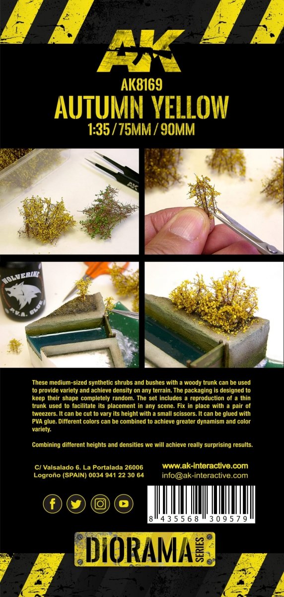 AK Interactive AK8169 AUTUMN YELLOW SHRUBBERIES 75MM / 90MM 1/35 – zdjęcie 3
