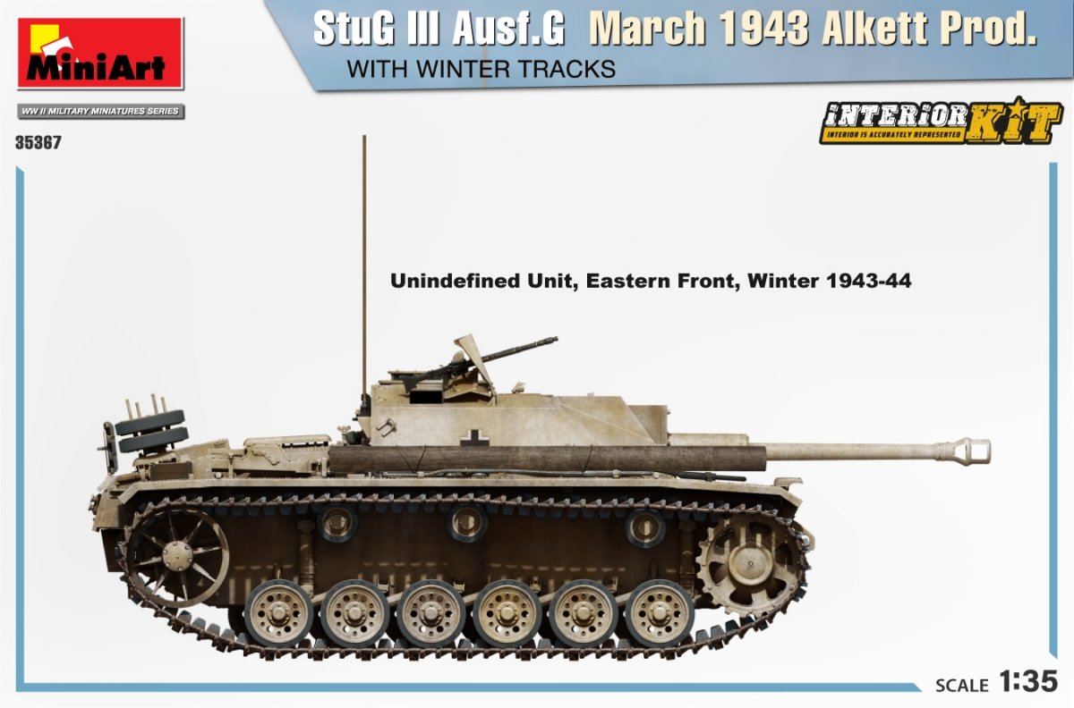 Mini Art 35367 StuG III Ausf. G March 1943 Alkett Prod. WITH WINTER TRACKS. INTERIOR KIT 1/35 – immagine 5