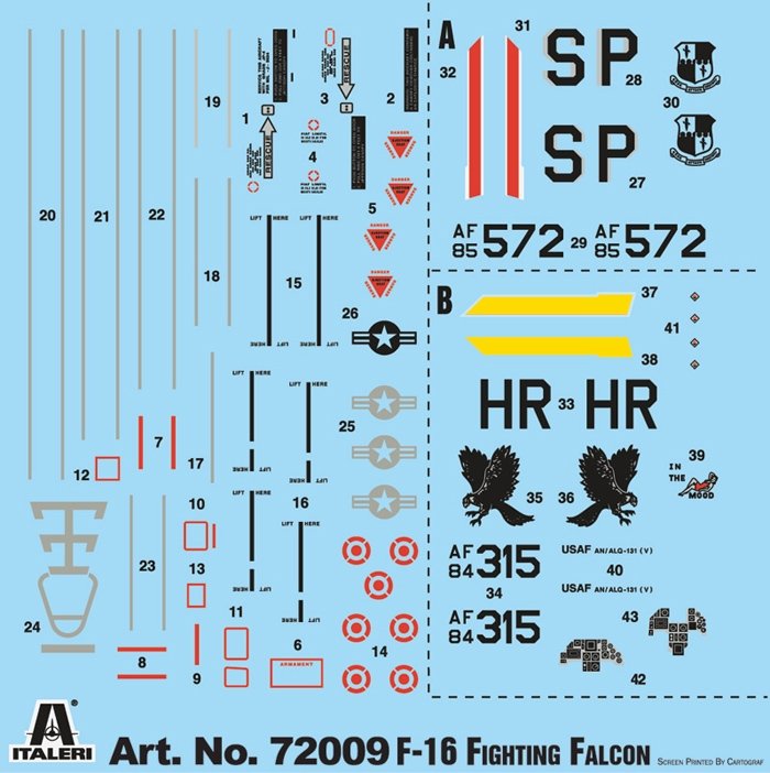 Italeri 72009 F-16 C/D Night Falcon - Kit complet pour maquettes à l&amp;#39;échelle 1/72 – image 3