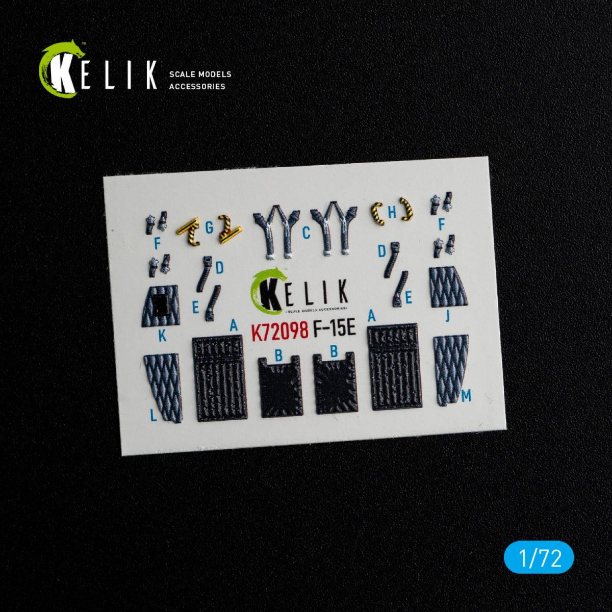 KELIK K72098 F-15E - interior 3D decals for GWH kit 1/72 – immagine 2