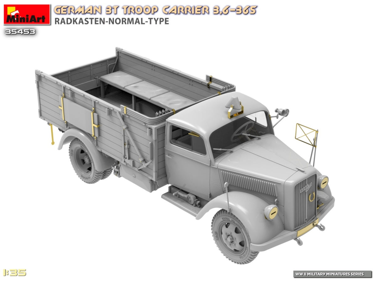 Miniart 35453 Transport de troupes allemand de 3 tonnes 3.6-36S Radkasten-Normal-Type 1/35 – image 13