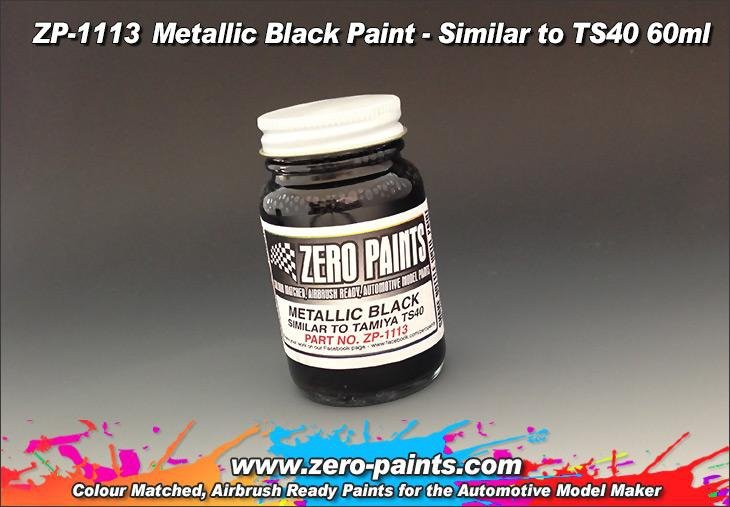 Peinture métallisée noire Zero Paints ZP-1113 (similaire à TS40) 60 ml