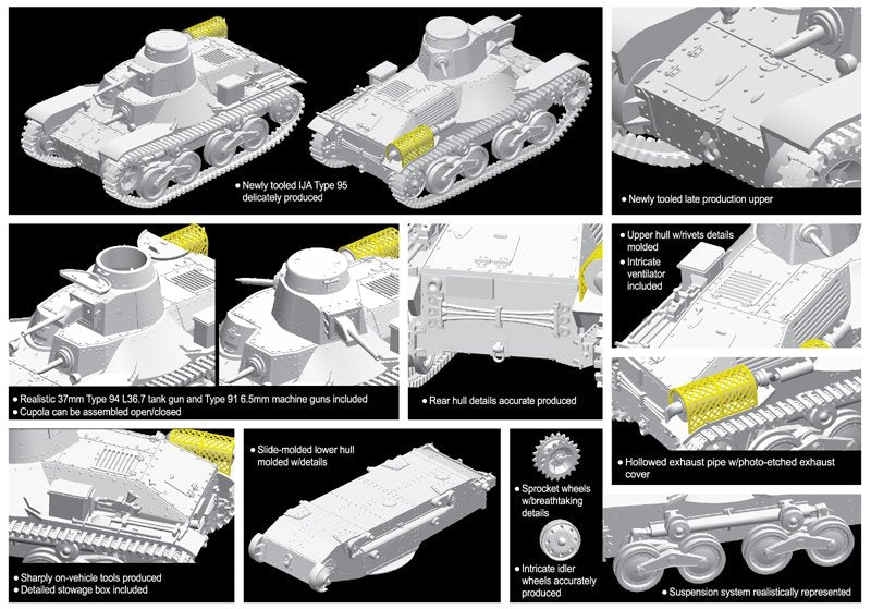 Dragon 7517 IJA Type 95 Light Tank Late Production 1/72 – immagine 2