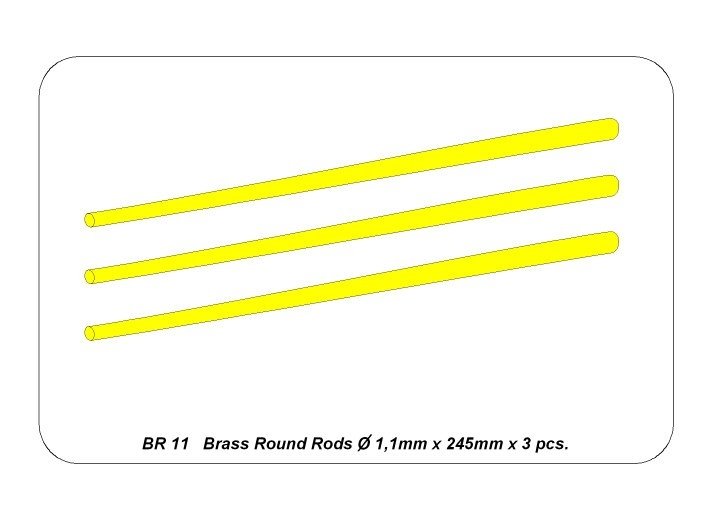 Tiges rondes en laiton Aber BR11 de 1,1 mm de longueur, 245 mm x 3 pièces. – image 4